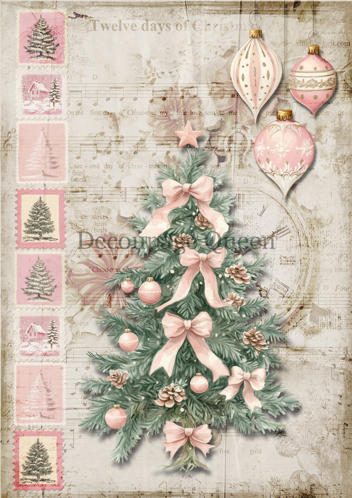 Decoupage Queen Summer 2025 Pink Christmas in July A3 Complete Pack (w/ Bonus Paper)