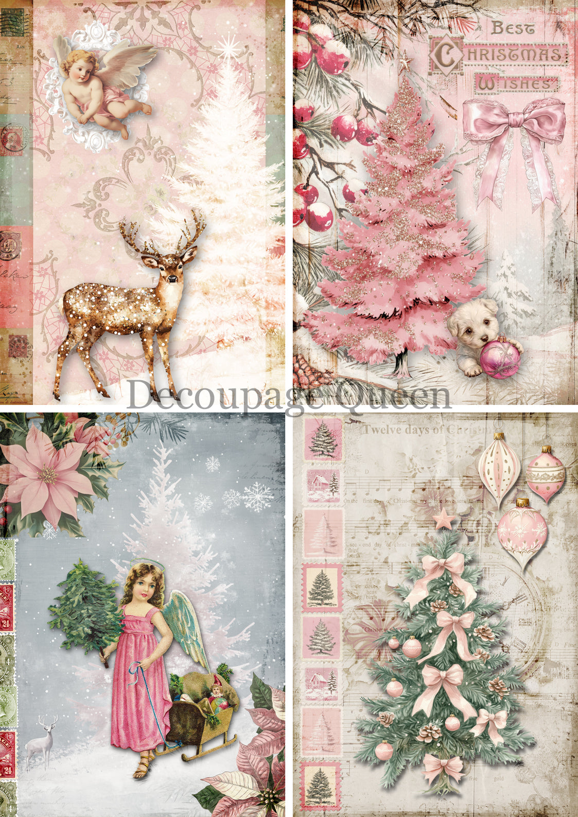 Decoupage Queen Summer 2025 Pink Christmas in July A3 Complete Pack (w/ Bonus Paper)