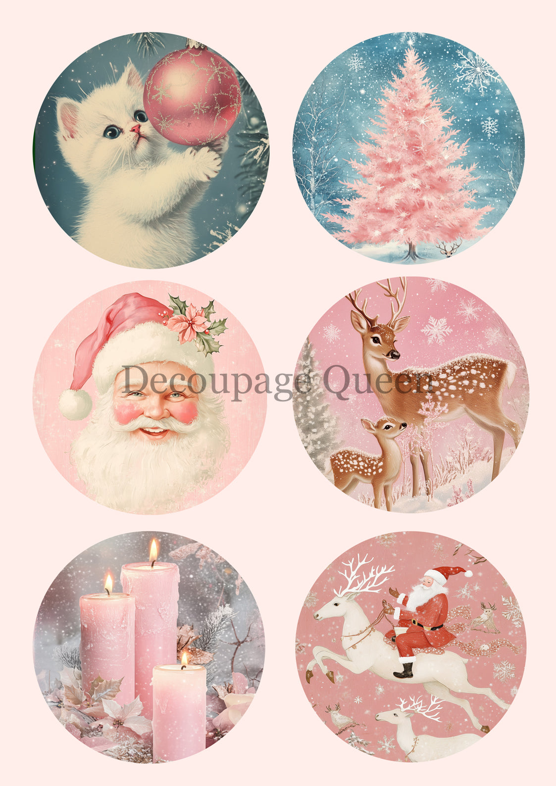 Decoupage Queen Summer 2025 Pink Christmas in July A3 Complete Pack (w/ Bonus Paper)