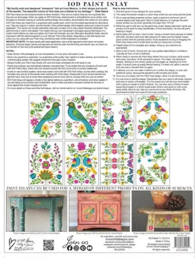 Vida Flora Paint Inlay by IOD & Debi Beard DIY Pickin' Boots Vintage