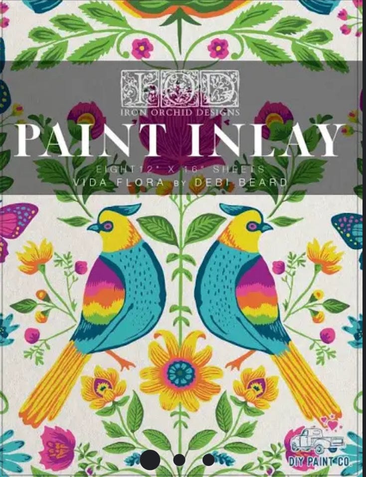 Vida Flora Paint Inlay by IOD & Debi Beard DIY Pickin' Boots Vintage