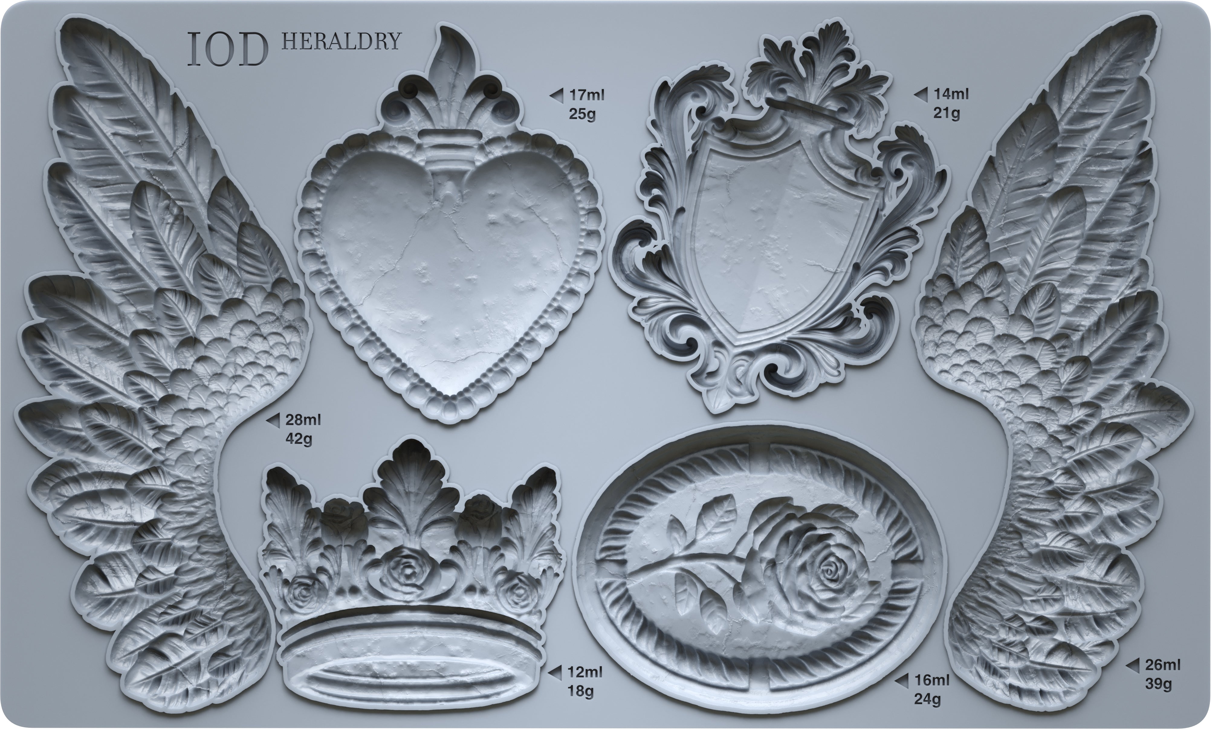 Heraldry IOD Mould With Crowns and Wings