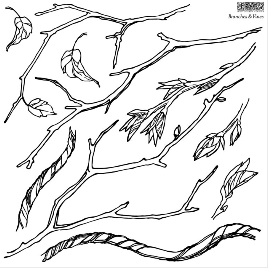 Branches and Vines Stamp IOD Pickin' Boots Vintage