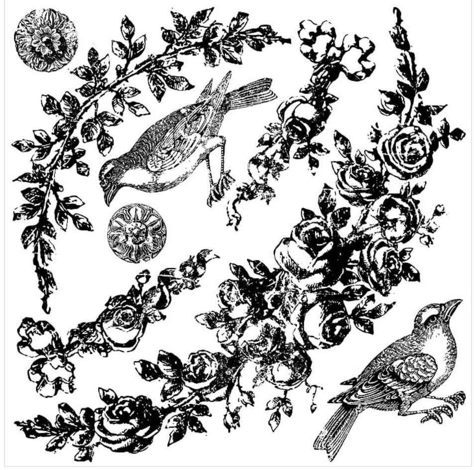 FLORAL SWAGS 12×12 DECOR STAMPS™ Pickin' Boots Vintage