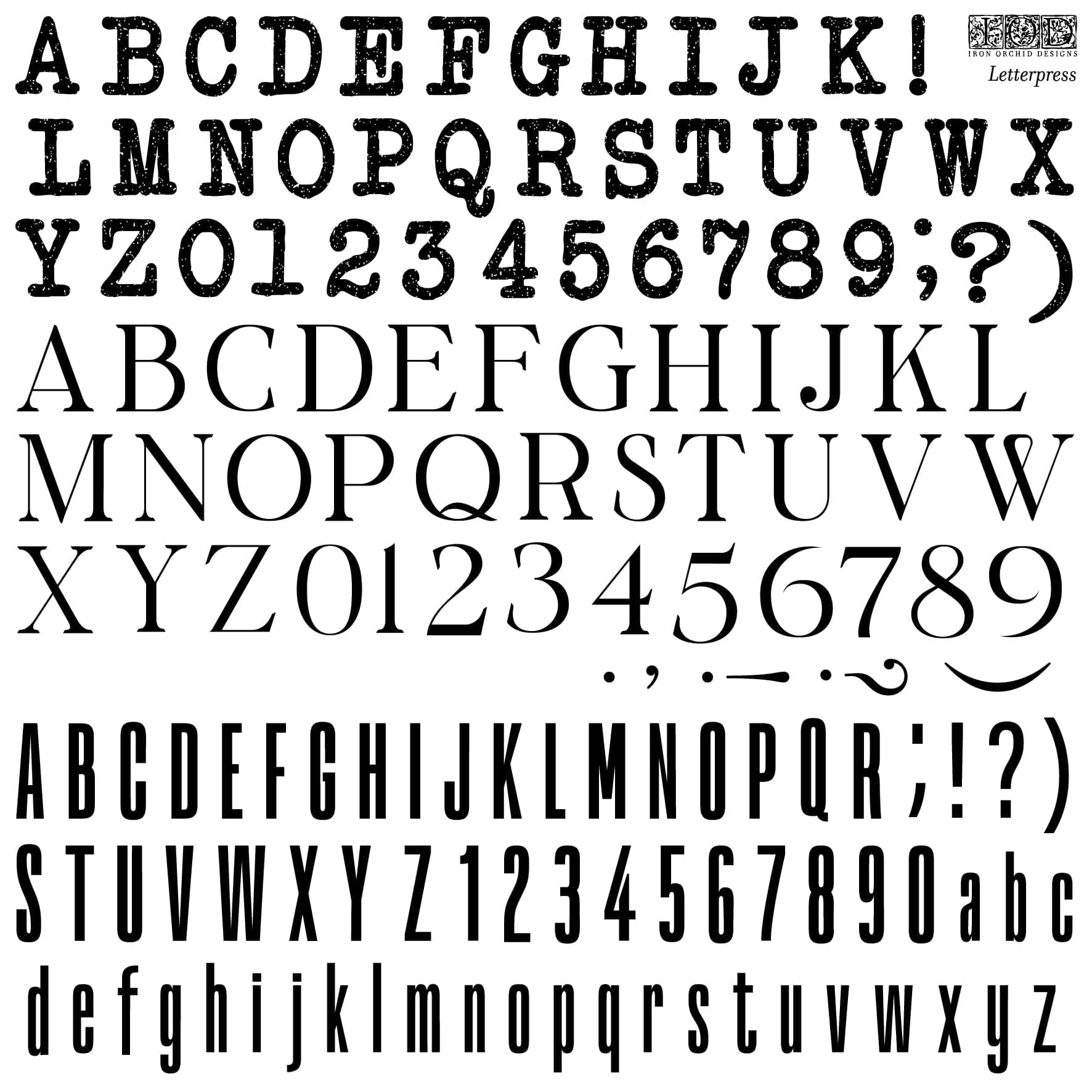 Letterpress Stamp Pickin' Boots Vintage