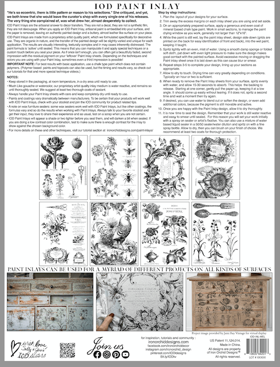 Melange Paint Inlay by IOD New 2023 Spring Release Pickin' Boots Vintage