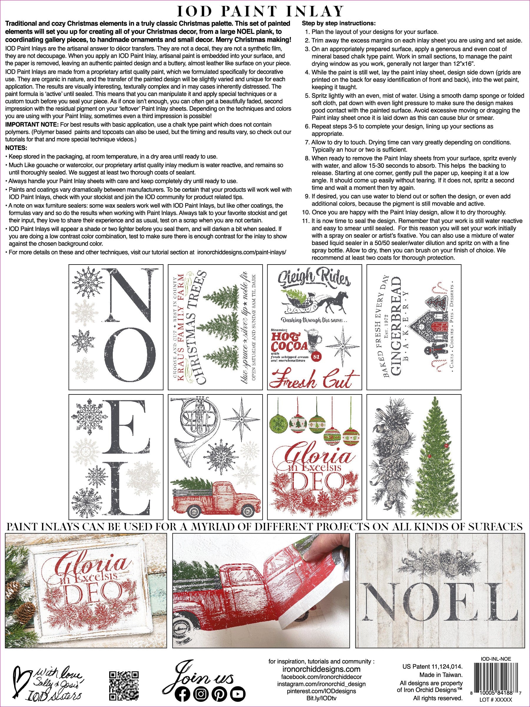 Noel Paint Inlay Christmas Paint Inlay by IOD Pickin' Boots Vintage