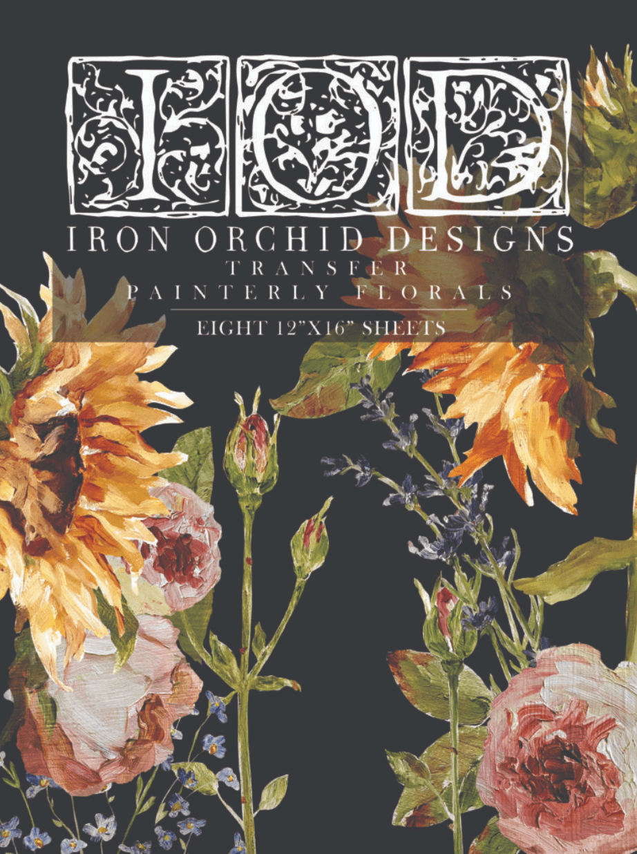 Painterly Florals IOD Transfer Pickin' Boots Vintage