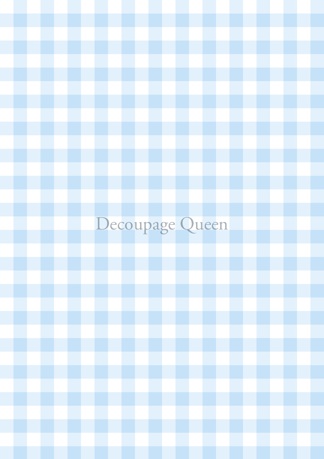 blue gingham decoupage rice paper