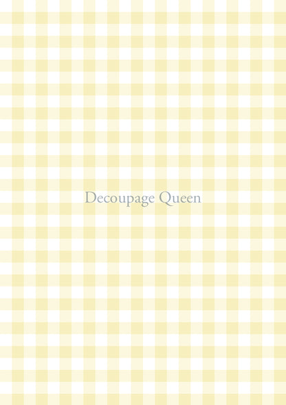 yellow gingham decoupage rice paper