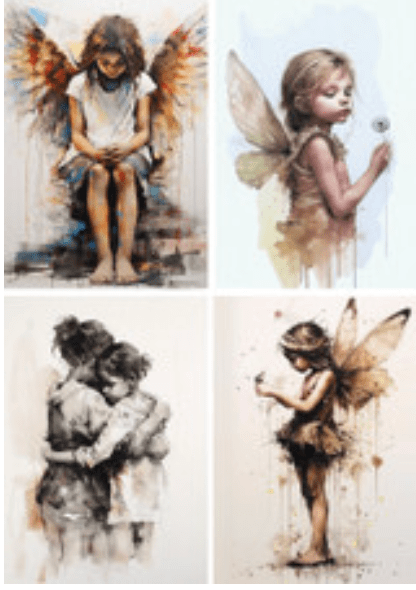 Decoupage Queen Andy Skinner Angels Decoupage Rice Papers Pickin' Boots Vintage