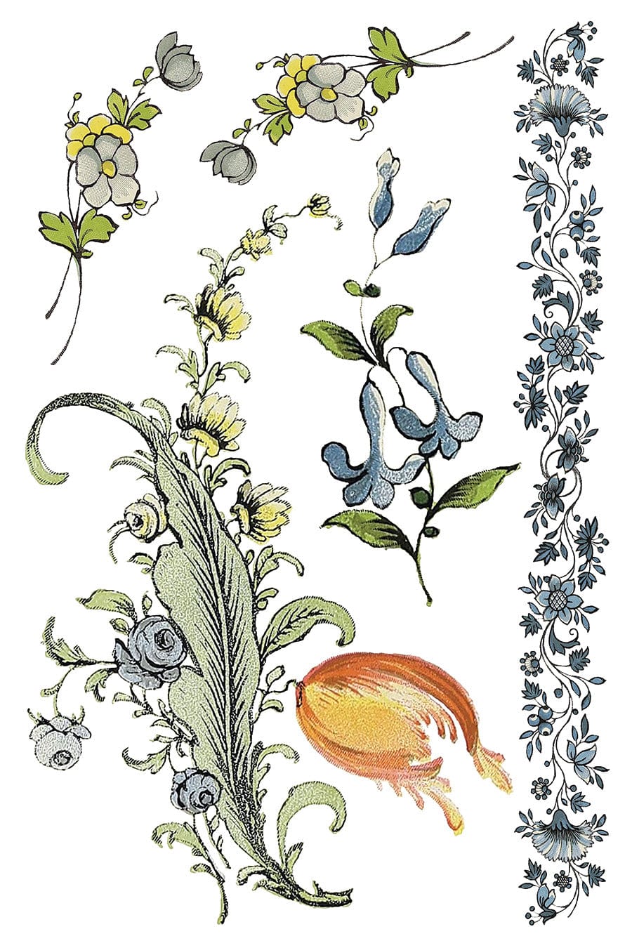 Fairytale Florals Transfer Pickin' Boots Vintage