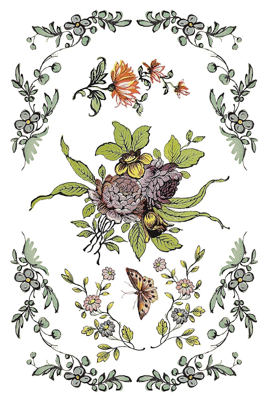 Fairytale Florals Transfer Pickin' Boots Vintage