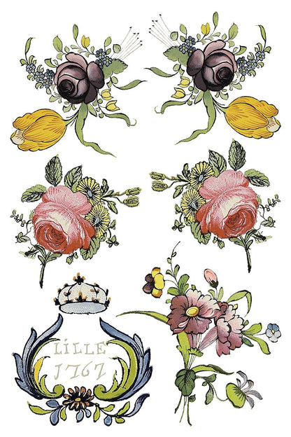 Fairytale Florals Transfer Pickin' Boots Vintage