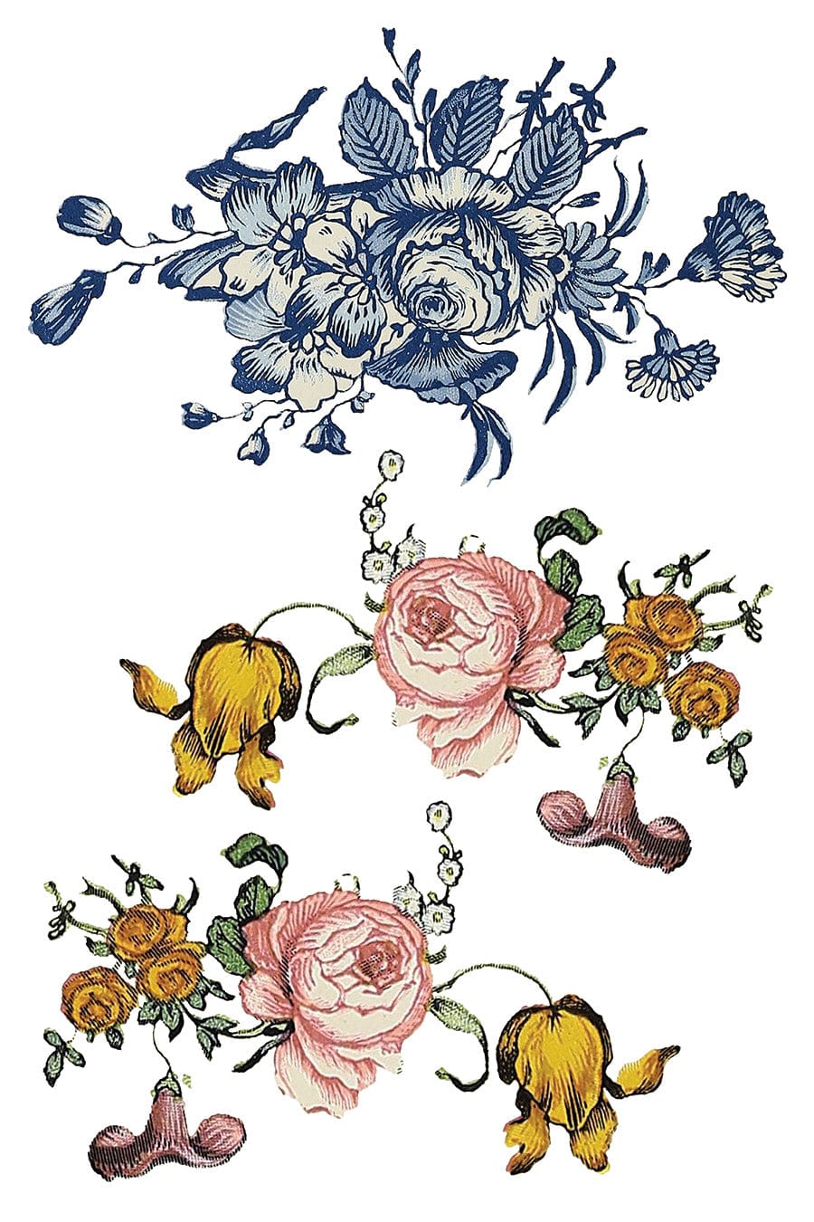 Fairytale Florals Transfer Pickin' Boots Vintage