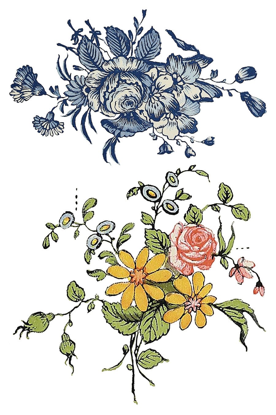 Fairytale Florals Transfer Pickin' Boots Vintage