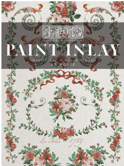 La Folie Floral Detail IOD Paint Inlay