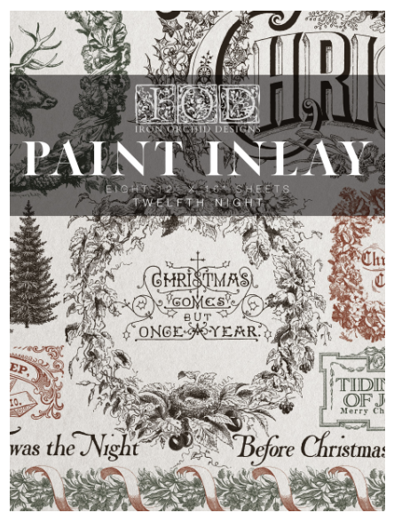 Twelfth Night Christmas IOD Paint Inlay