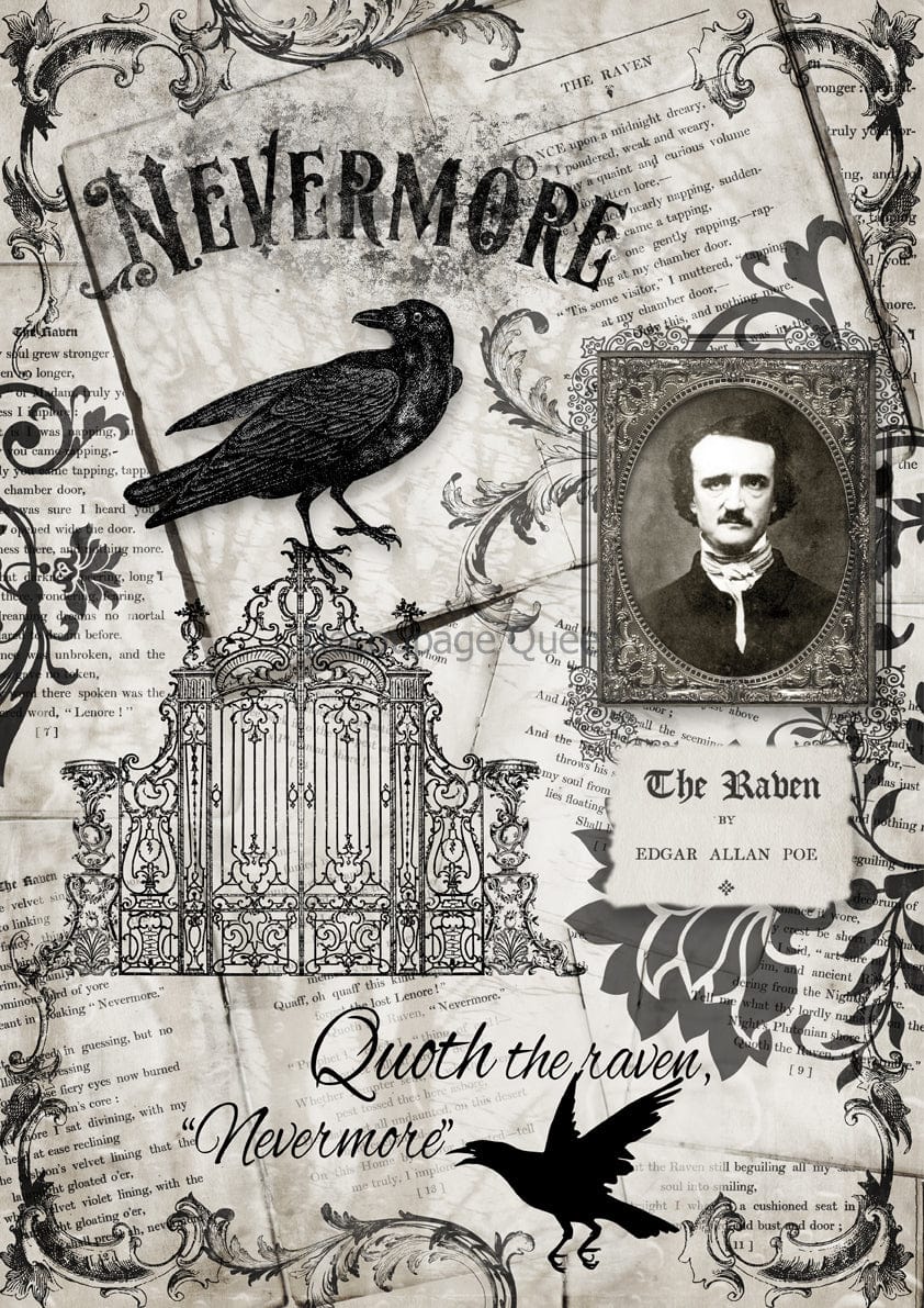 Nevermore Rice Paper Pickin' Boots Vintage