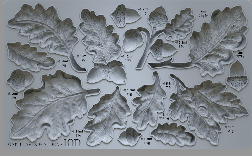 Oak Leaves & Acorns Mould by IOD Pickin' Boots Vintage
