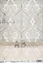 AB Studio Neutral Beige Damask Pattern Decoupage Rice Paper