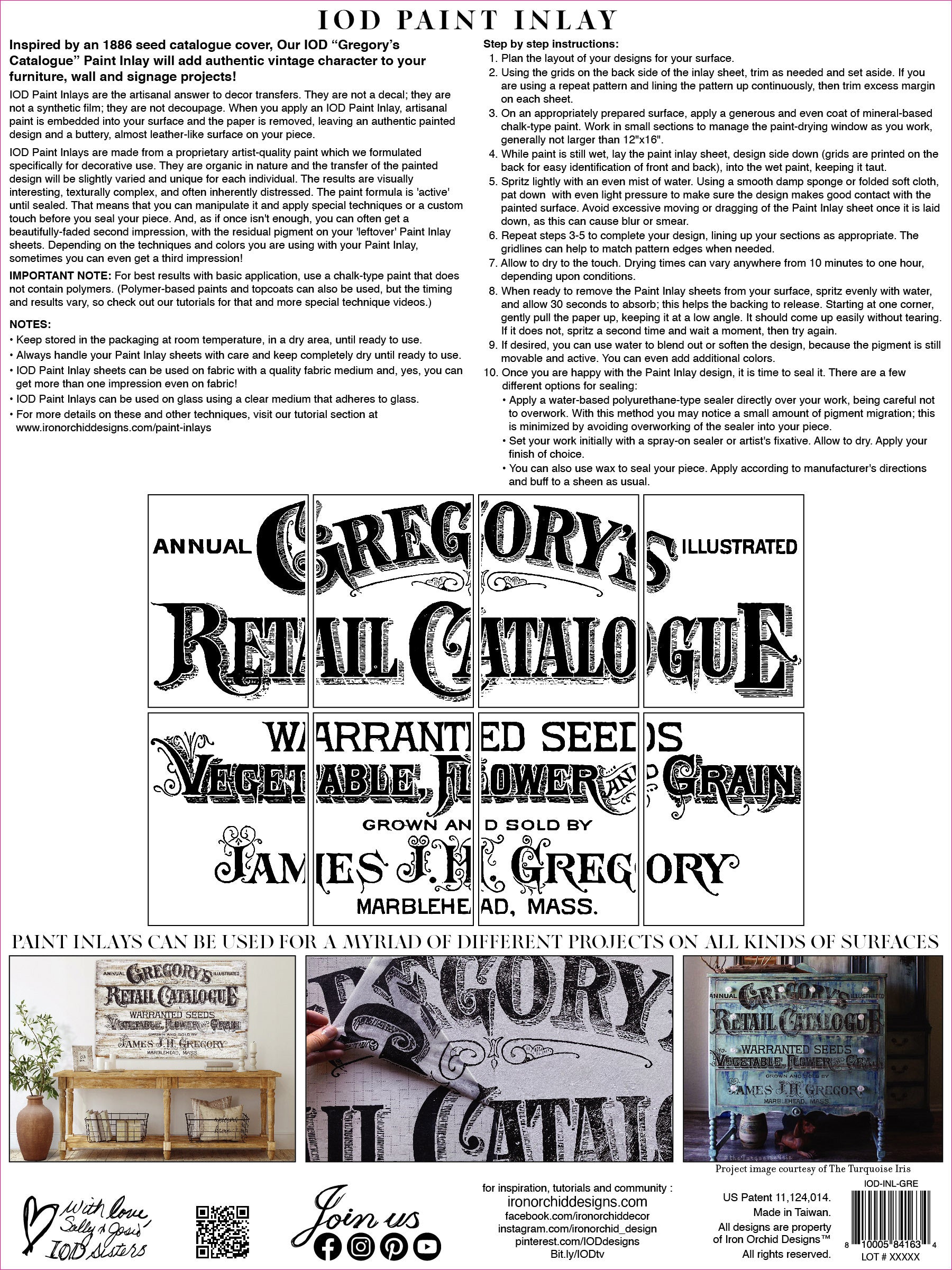 Gregorys Cataloque Paint Inlays by IOD