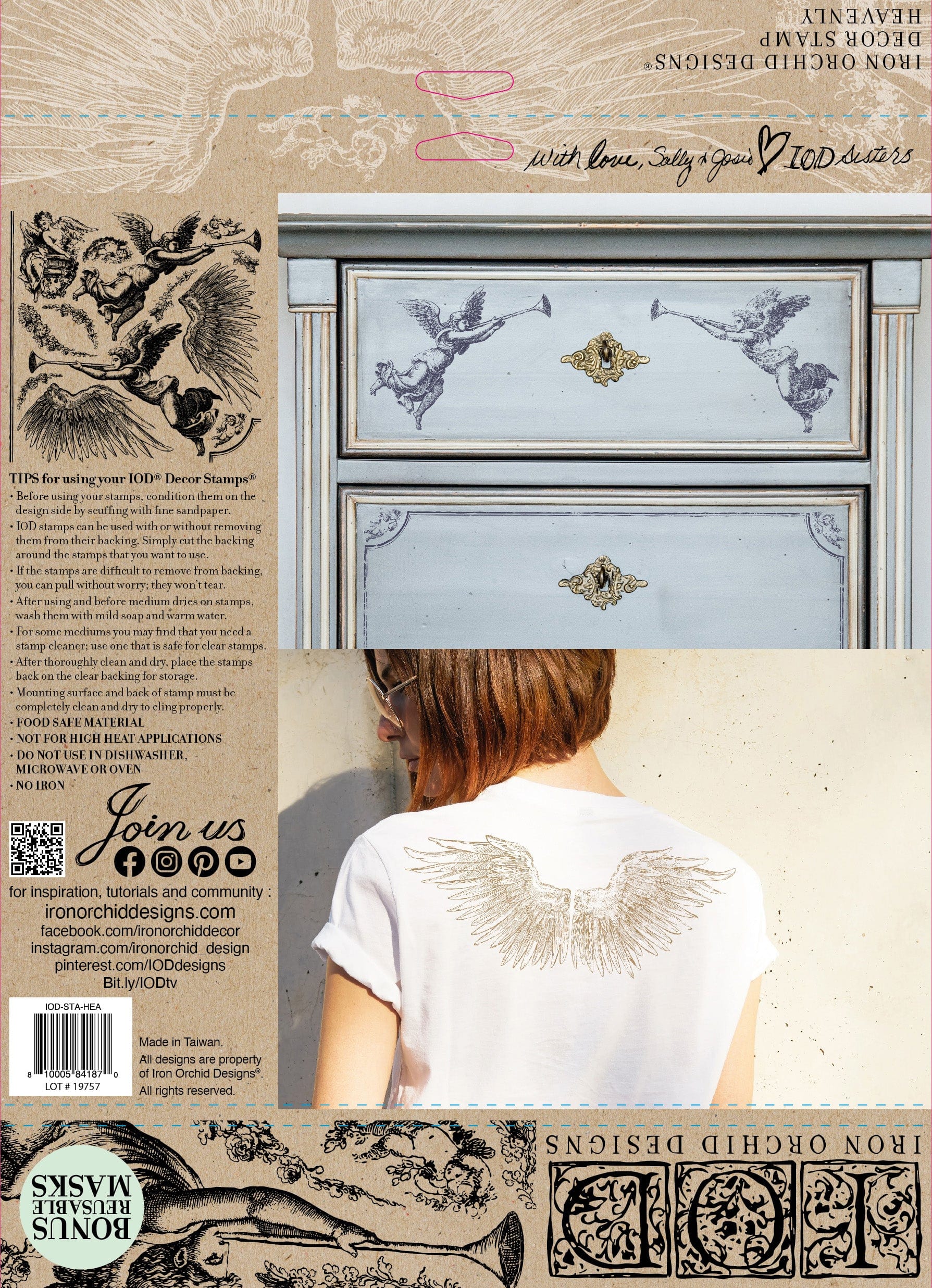 Heavenly Christmas Angel Stamp by IOD New Release 2022 Pickin' Boots Vintage
