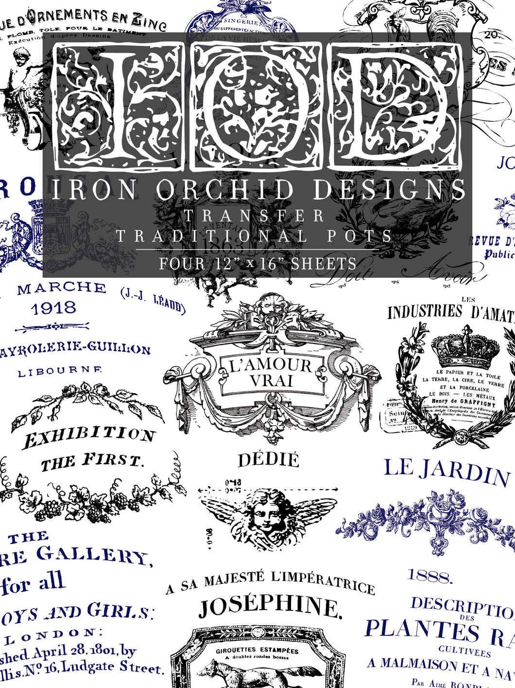 Traditional Pots Transfer by IOD Iron Orchid Designs New