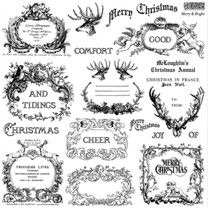IOD Christmas stamp Merry and Bright Stamp