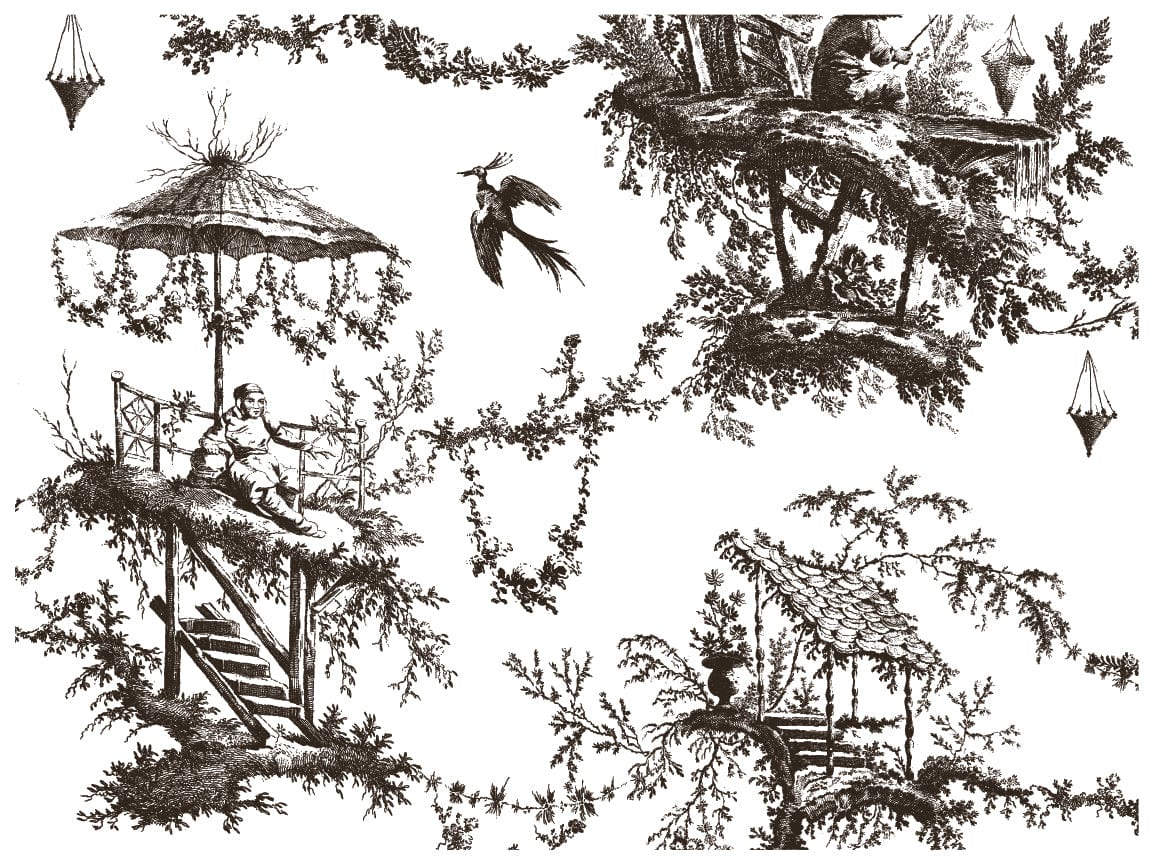 Petits Parasols Black Paint Inlay by IOD Pickin' Boots Vintage