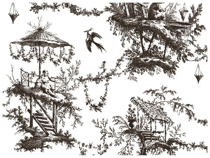 Petits Parasols Black Paint Inlay by IOD Pickin' Boots Vintage