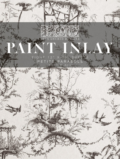 Petits Parasols Black Paint Inlay by IOD Pickin' Boots Vintage