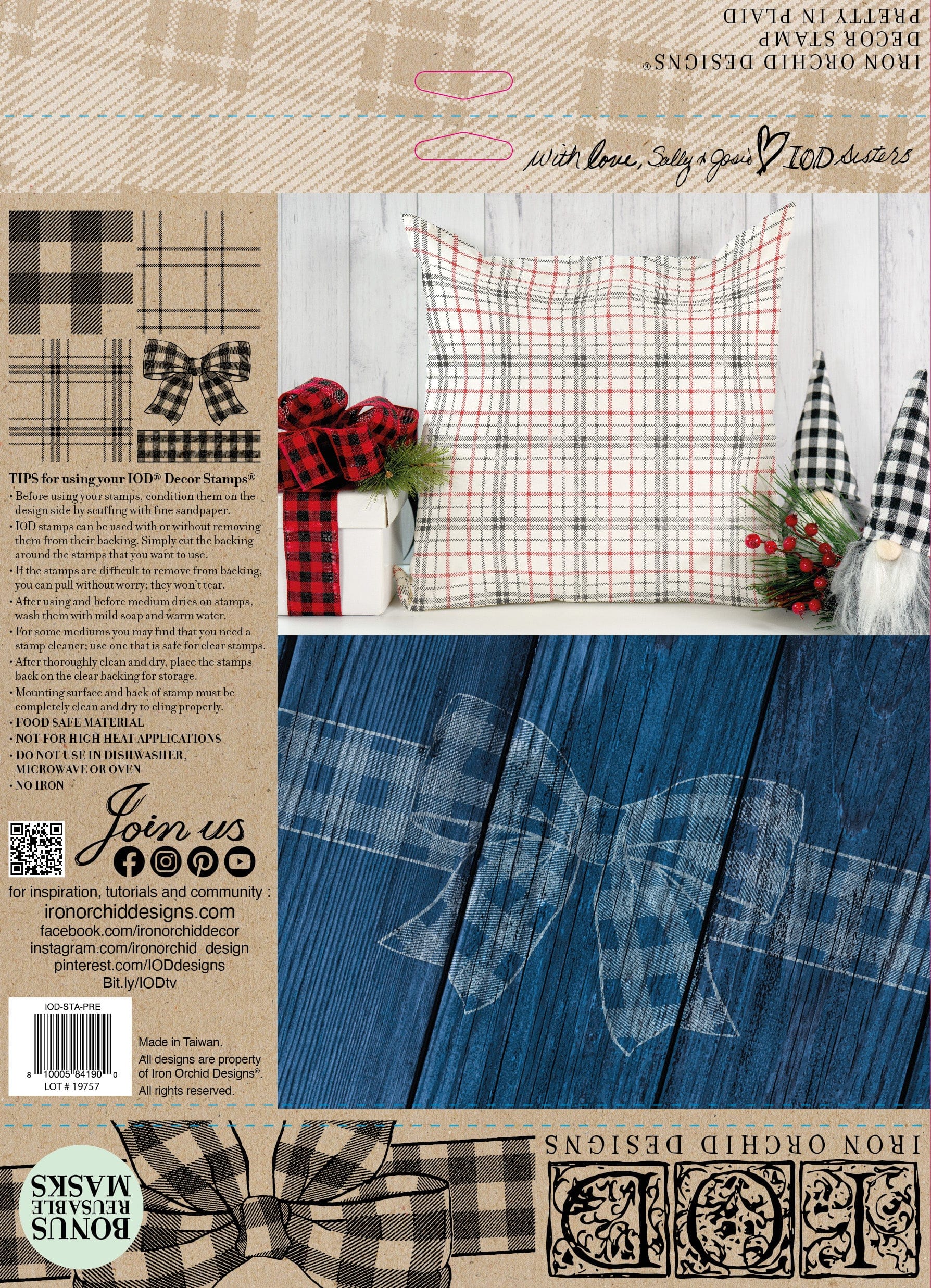 Pretty In Plaid Stamp New IOD Christmas Release 2022 Pickin' Boots Vintage