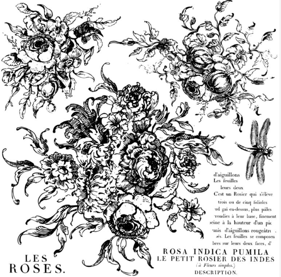 Rose Toile Stamp IOD Pickin' Boots Vintage