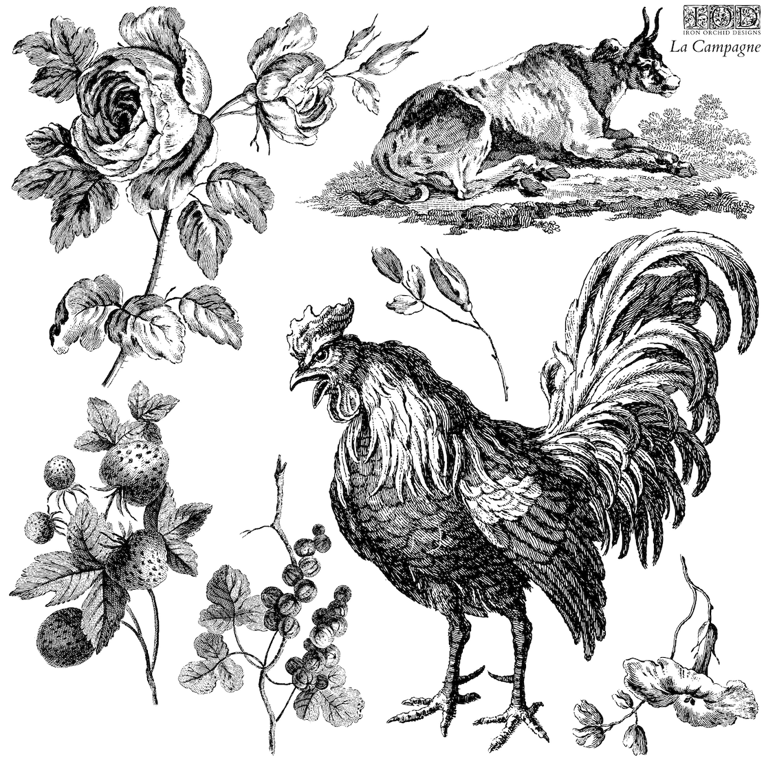 bull stamp, rooster stamp IOD