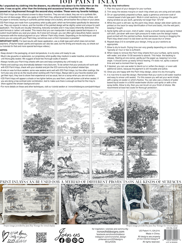 Summer Villa Paint Inlay by IOD New 2023 Spring Release Pickin' Boots Vintage